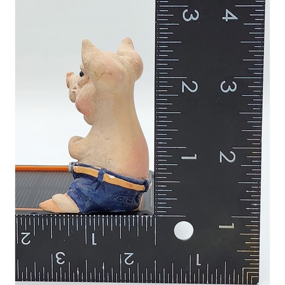 Sitting Pig Calabar Creations Pig Hollow Pete Apsit figurine 1994 Vintage - Picture 10 of 10